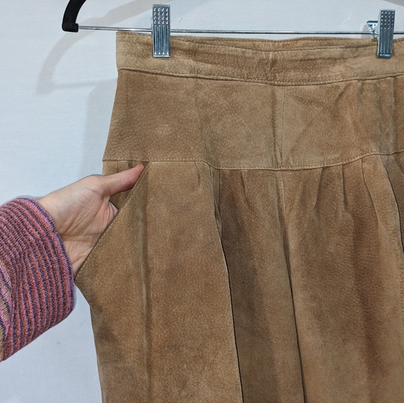 Vintage Tan Leather High Rise Giorgio St Angelo Pants/Trousers Size Small - Picture 4 of 10